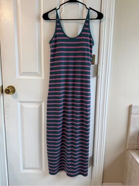Title Nine Teal and Pink Striped Maxi Dress NWT